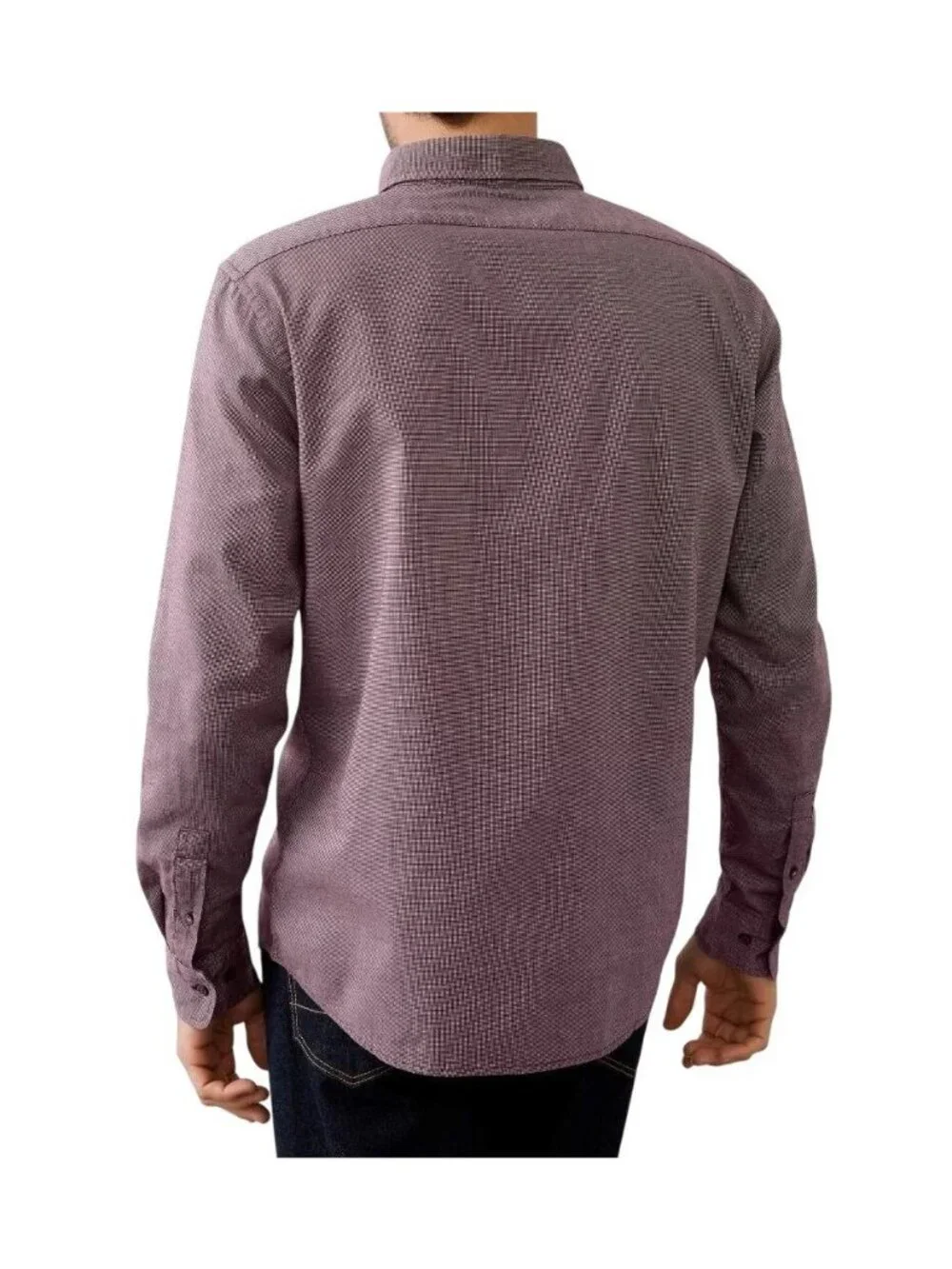 Banana Republic Men's M Stretch Button-Up Shirt Textured Mauve B1341